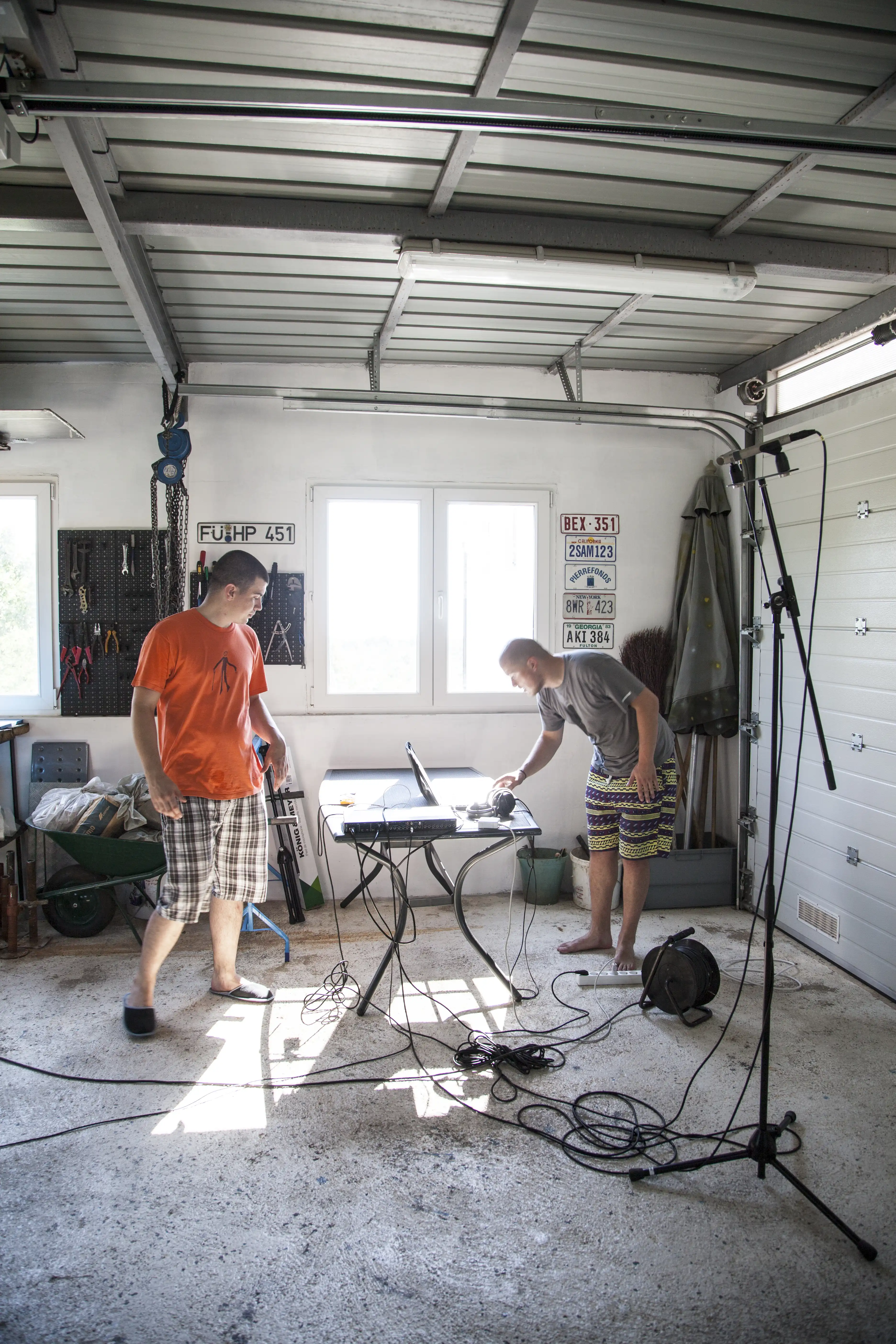 Matko and me in the  garage preparing to record the impulse response.